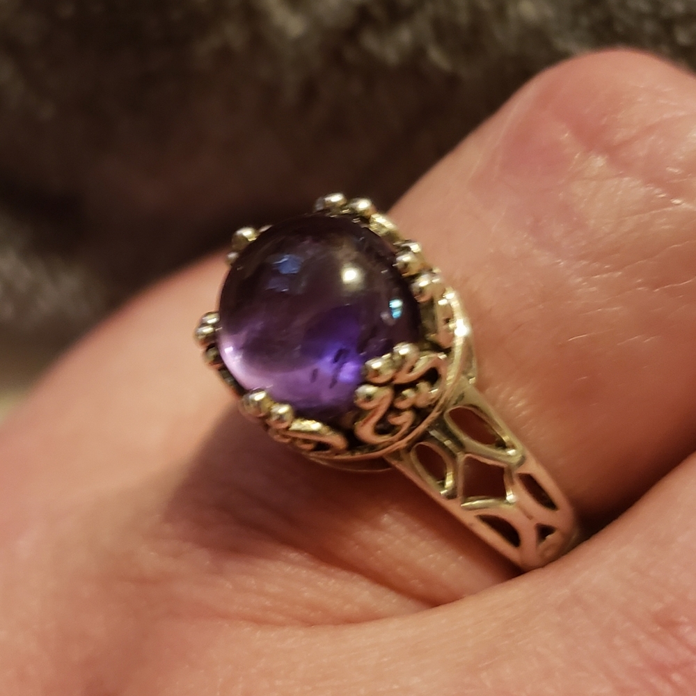 Amethyst Crown Ring ~ Solid 925 Silver - image 4